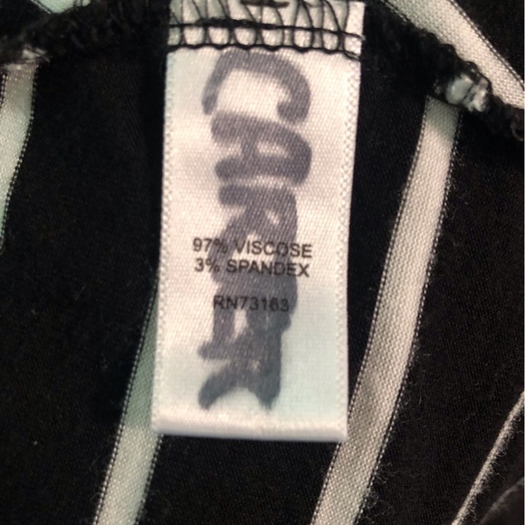 Cable & Gauge Large Black And White Stripe Crossover Front Blouse S/S Viscose - Picture 4 of 4